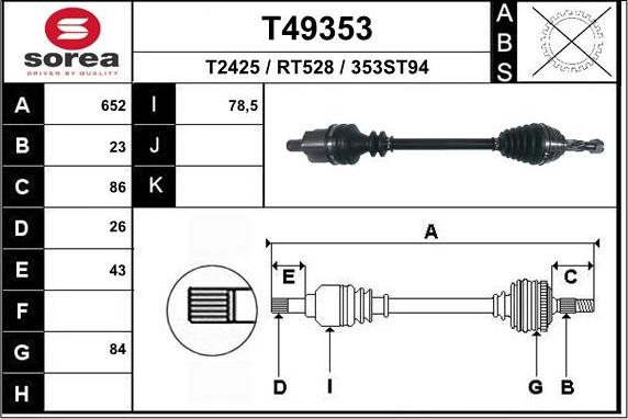 EAI T49353 - Piedziņas vārpsta ps1.lv