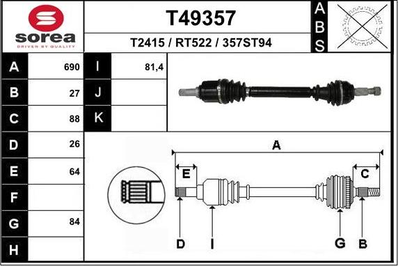 EAI T49357 - Piedziņas vārpsta ps1.lv