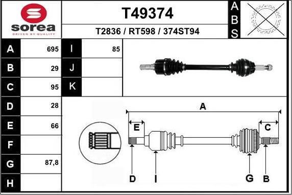 EAI T49374 - Piedziņas vārpsta ps1.lv