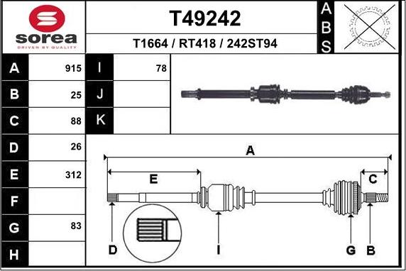 EAI T49242 - Piedziņas vārpsta ps1.lv