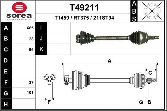 EAI T49211 - Piedziņas vārpsta ps1.lv