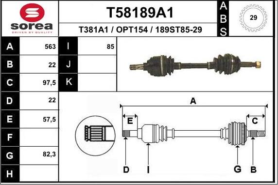 EAI T58189A1 - Piedziņas vārpsta ps1.lv