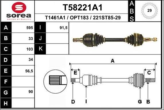 EAI T58221A1 - Piedziņas vārpsta ps1.lv