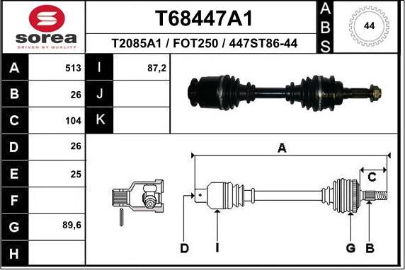 EAI T68447A1 - Piedziņas vārpsta ps1.lv