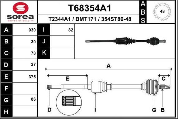 EAI T68354A1 - Piedziņas vārpsta ps1.lv