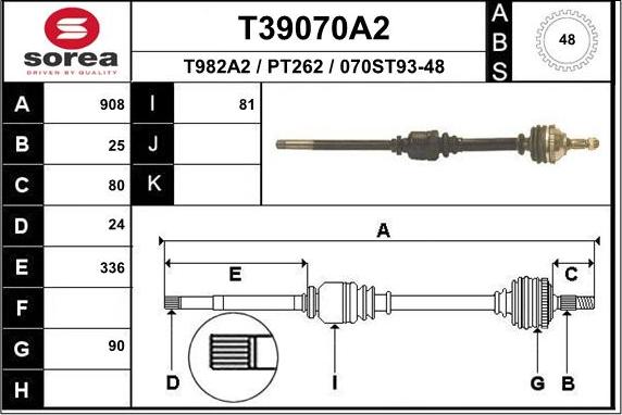 EAI T39070A2 - Piedziņas vārpsta ps1.lv