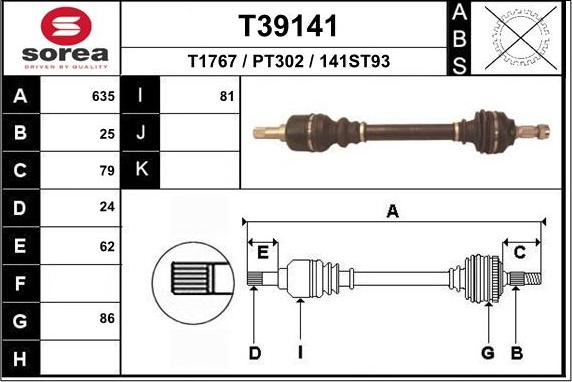 EAI T39141 - Piedziņas vārpsta ps1.lv