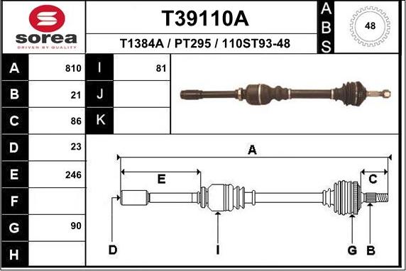 EAI T39110A - Piedziņas vārpsta ps1.lv