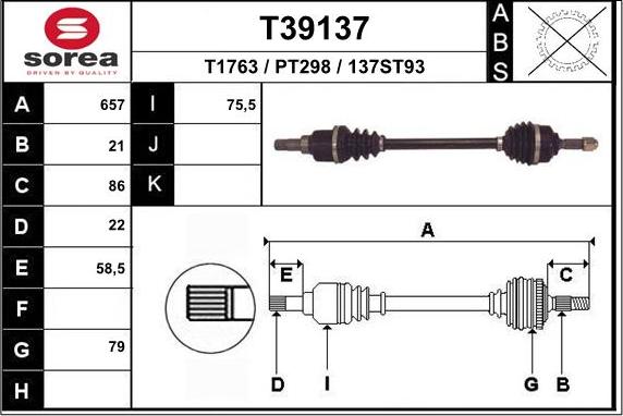 EAI T39137 - Piedziņas vārpsta ps1.lv