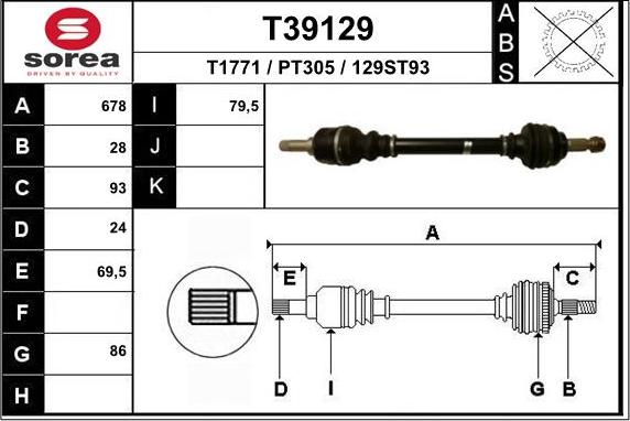 EAI T39129 - Piedziņas vārpsta ps1.lv