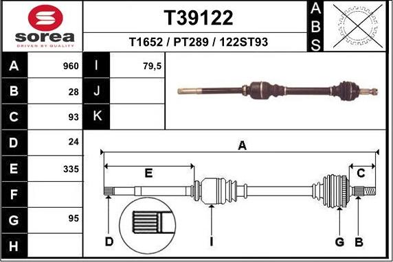 EAI T39122 - Piedziņas vārpsta ps1.lv
