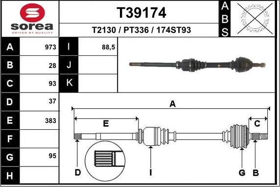 EAI T39174 - Piedziņas vārpsta ps1.lv