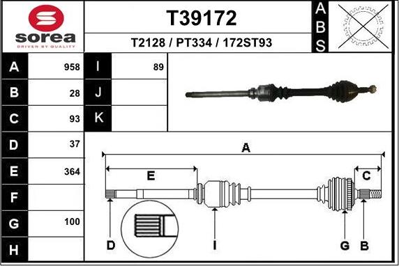 EAI T39172 - Piedziņas vārpsta ps1.lv