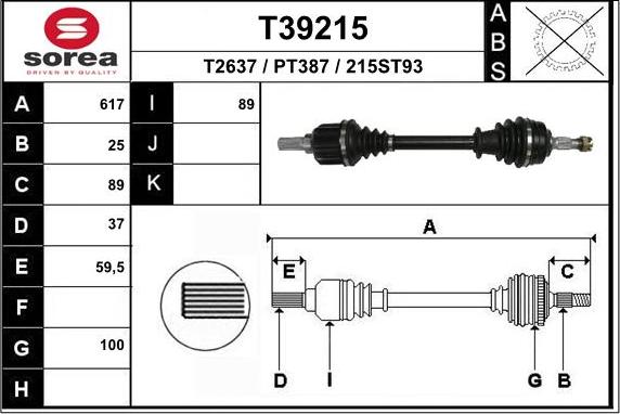 EAI T39215 - Piedziņas vārpsta ps1.lv