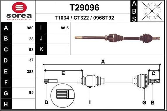 EAI T29096 - Piedziņas vārpsta ps1.lv