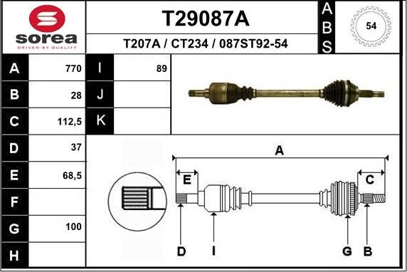 EAI T29087A - Piedziņas vārpsta ps1.lv