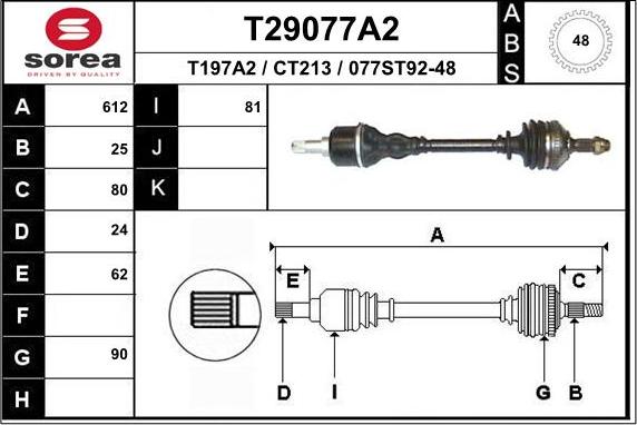 EAI T29077A2 - Piedziņas vārpsta ps1.lv