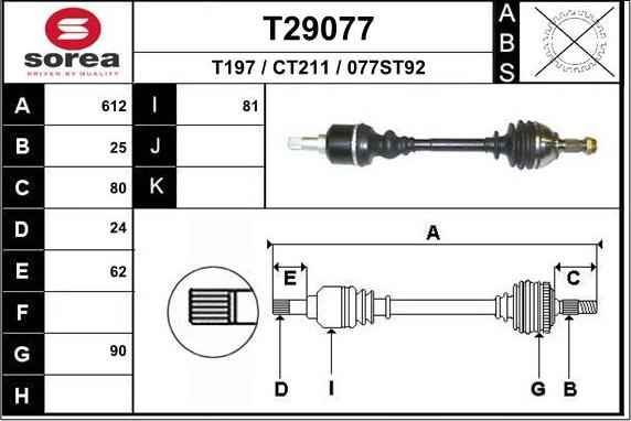 EAI T29077 - Piedziņas vārpsta ps1.lv