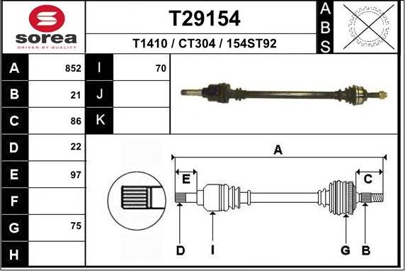 EAI T29154 - Piedziņas vārpsta ps1.lv