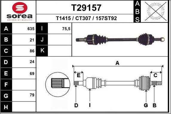 EAI T29157 - Piedziņas vārpsta ps1.lv