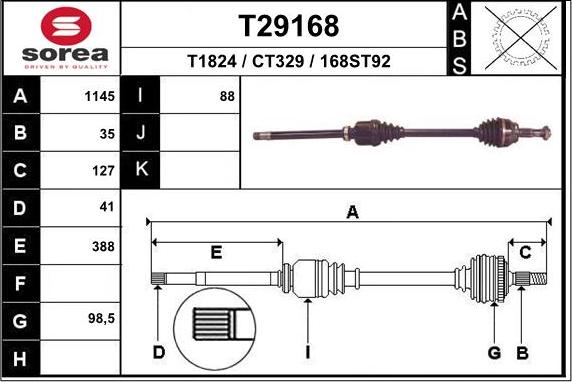 EAI T29168 - Piedziņas vārpsta ps1.lv