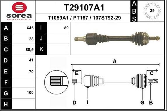 EAI T29107A1 - Piedziņas vārpsta ps1.lv