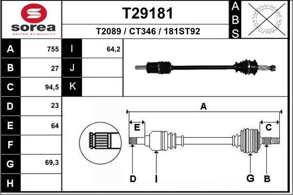 EAI T29181 - Piedziņas vārpsta ps1.lv