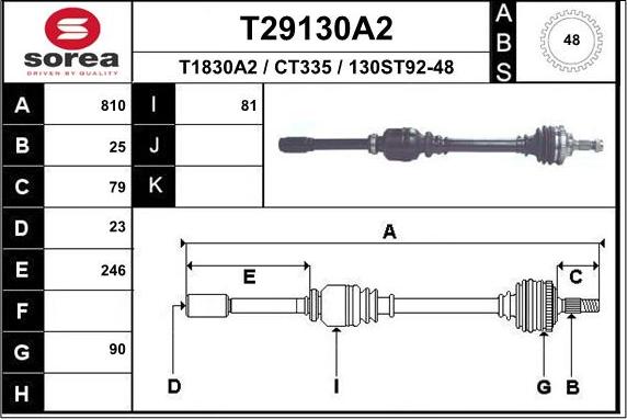 EAI T29130A2 - Piedziņas vārpsta ps1.lv