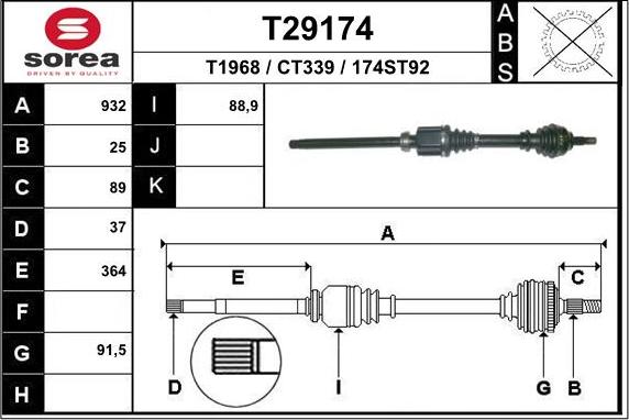 EAI T29174 - Piedziņas vārpsta ps1.lv