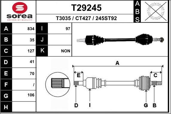 EAI T29245 - Piedziņas vārpsta ps1.lv