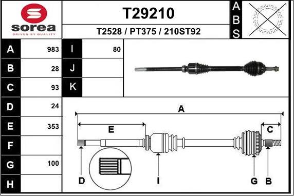 EAI T29210 - Piedziņas vārpsta ps1.lv