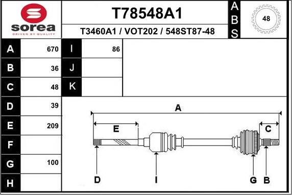 EAI T78548A1 - Piedziņas vārpsta ps1.lv