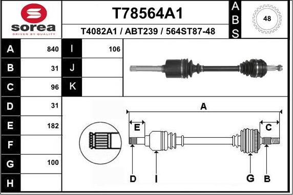 EAI T78564A1 - Piedziņas vārpsta ps1.lv