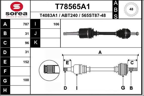 EAI T78565A1 - Piedziņas vārpsta ps1.lv