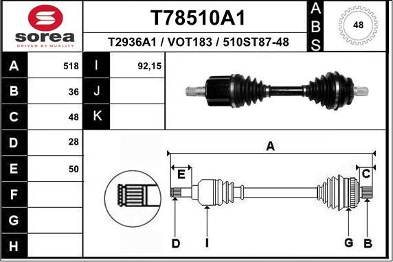 EAI T78510A1 - Piedziņas vārpsta ps1.lv