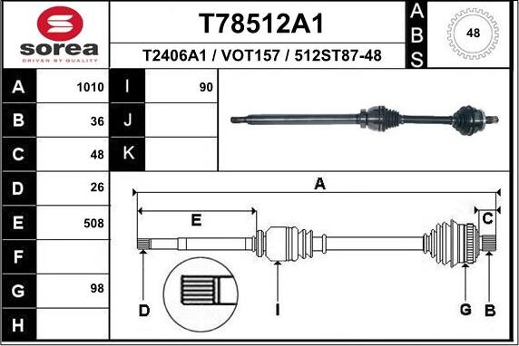 EAI T78512A1 - Piedziņas vārpsta ps1.lv