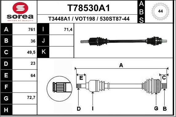 EAI T78530A1 - Piedziņas vārpsta ps1.lv