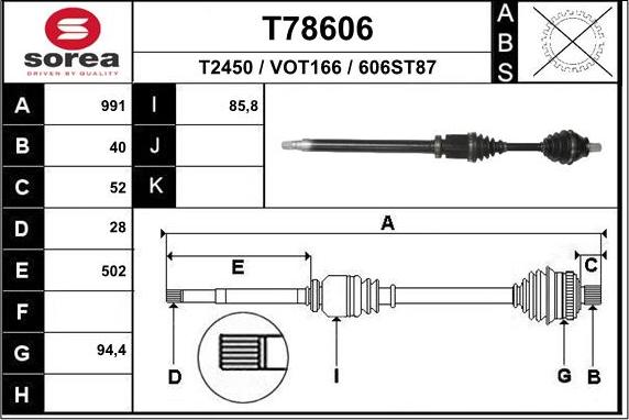 EAI T78606 - Piedziņas vārpsta ps1.lv