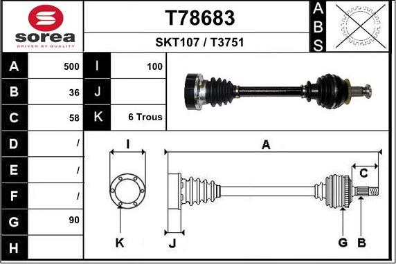 EAI T78683 - Piedziņas vārpsta ps1.lv