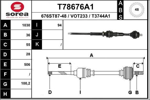 EAI T78676A1 - Piedziņas vārpsta ps1.lv