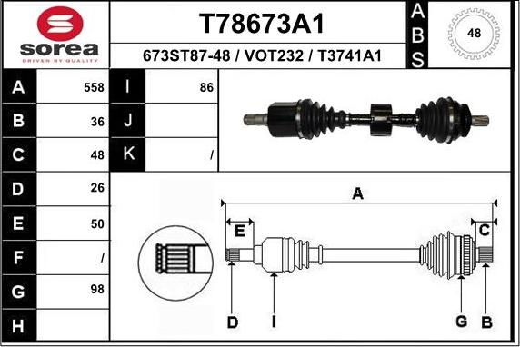 EAI T78673A1 - Piedziņas vārpsta ps1.lv