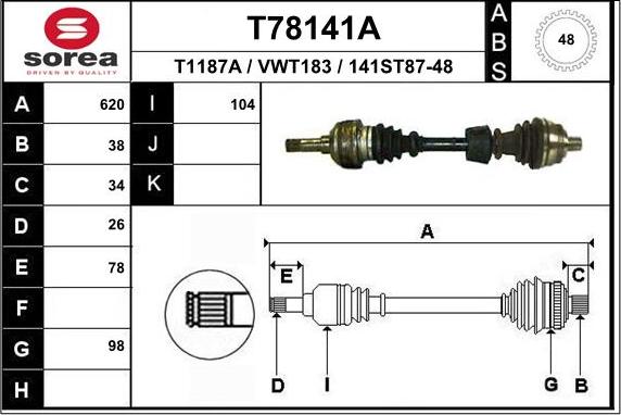 EAI T78141A - Piedziņas vārpsta ps1.lv