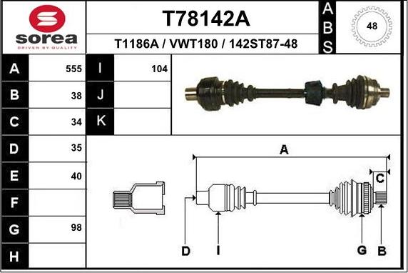 EAI T78142A - Piedziņas vārpsta ps1.lv