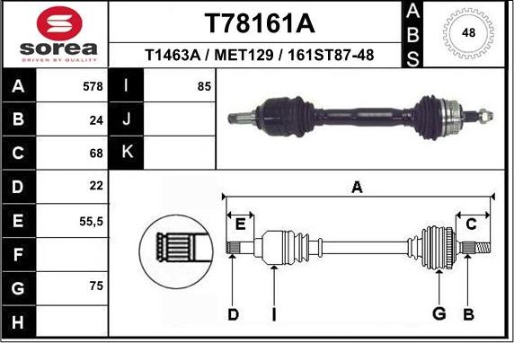 EAI T78161A - Piedziņas vārpsta ps1.lv