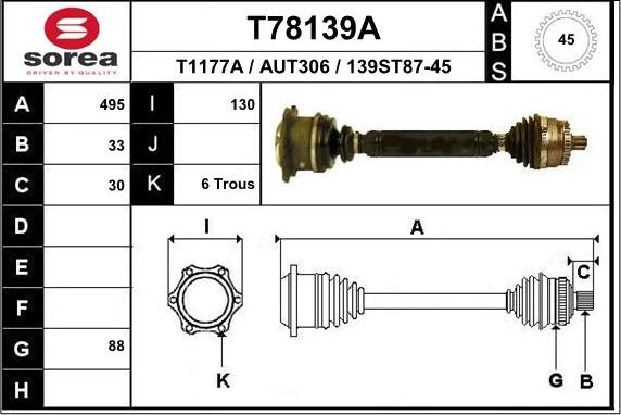 EAI T78139A - Piedziņas vārpsta ps1.lv