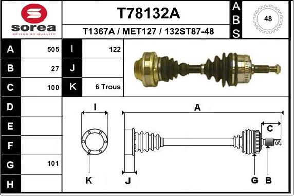 EAI T78132A - Piedziņas vārpsta ps1.lv