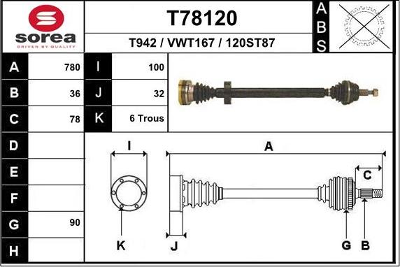 EAI T78120 - Piedziņas vārpsta ps1.lv