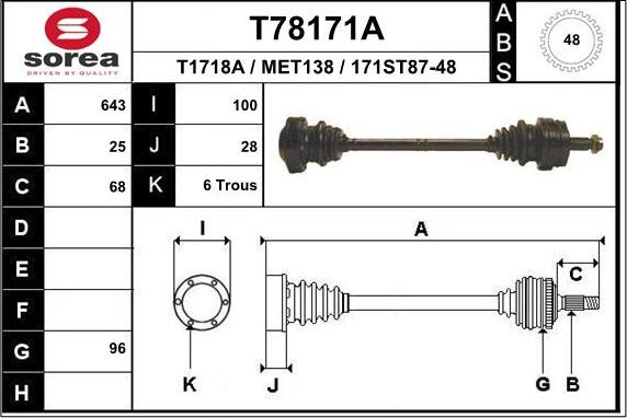 EAI T78171A - Piedziņas vārpsta ps1.lv