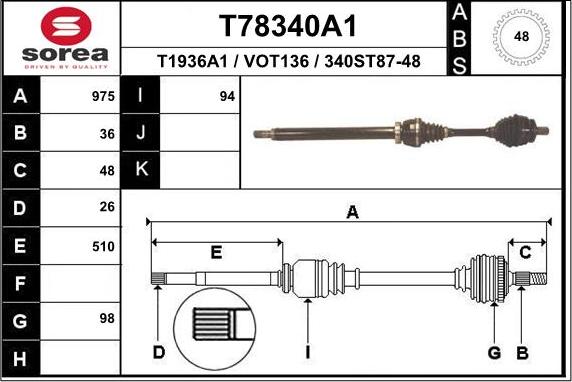 EAI T78340A1 - Piedziņas vārpsta ps1.lv