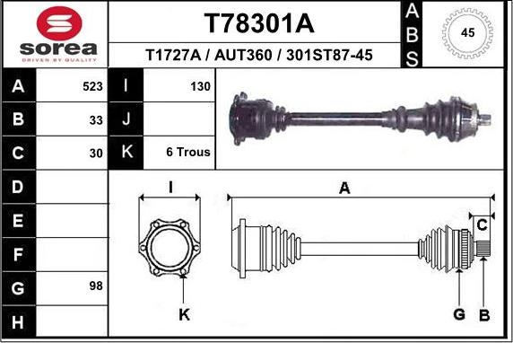 EAI T78301A - Piedziņas vārpsta ps1.lv